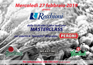 27 FEBBRAIO MASTERCLASS IN COLLABORAZIONE CON PERONI SPA PER SCOPRIRE ED ASSAGGIARE ALCUNE DELLE SPECIALITA' DEL GRUPPO.
